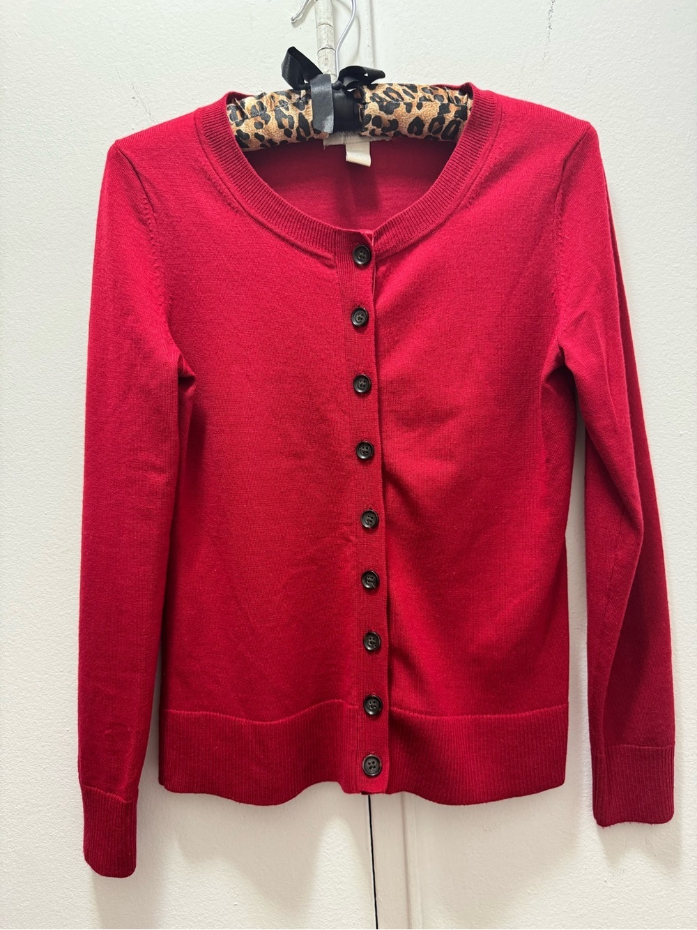 🍒Banana Republic Extra Fine Merino Cardigan Size XS Cherry Red Button Up🍒
